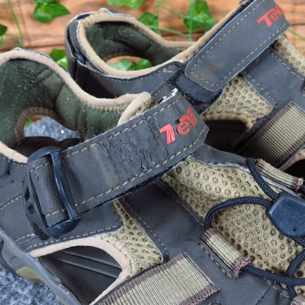 Teva Omnium Men Mens Closed Toe Sport Sandals Size 12 Hiking Water Olive Brown